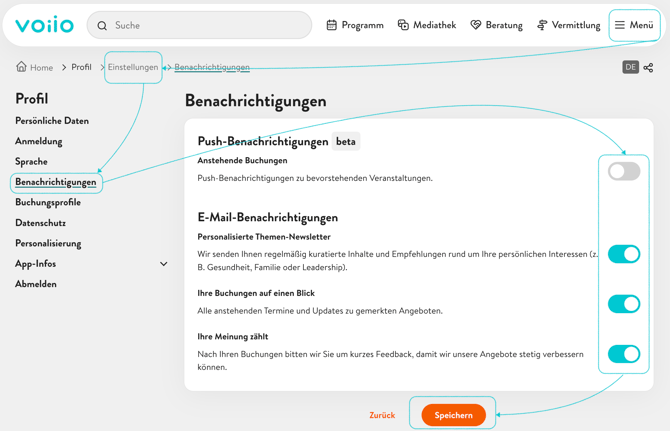 Benachrichtigungseinstellungen