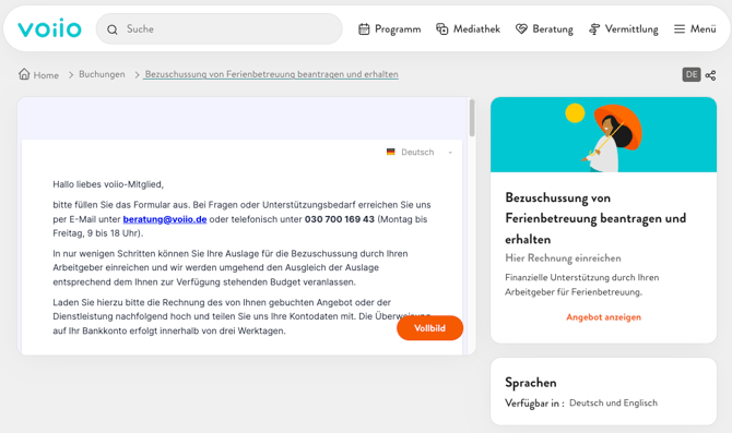 Bezuschussungsformular