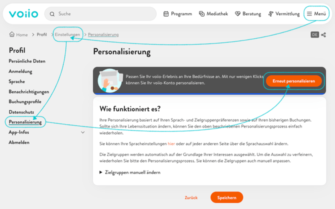 Erneute Personalisierung