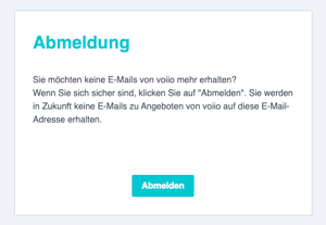 Newletter Abmeldung bestätigen