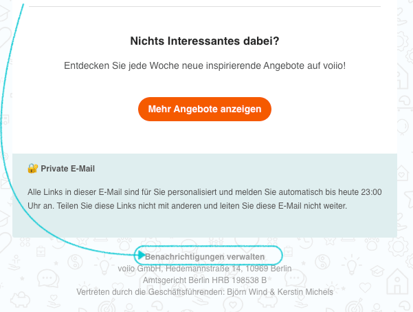 Newsletter ohne Abbinder