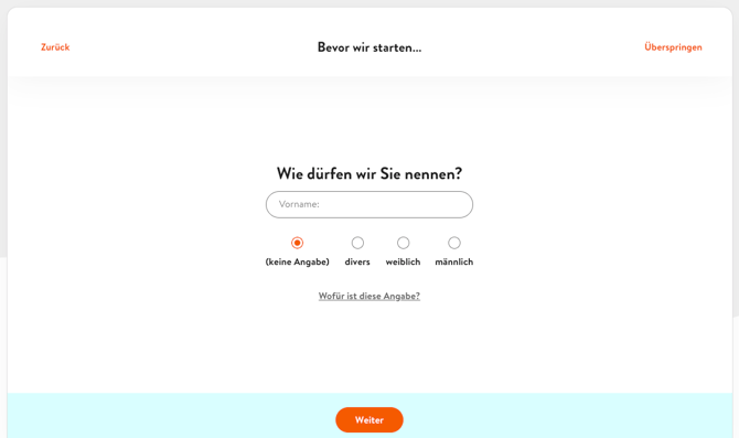 Personalisierung starten